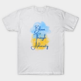 Bloom Through Adversity - Ukrainian Flag (Watercolor) T-Shirt